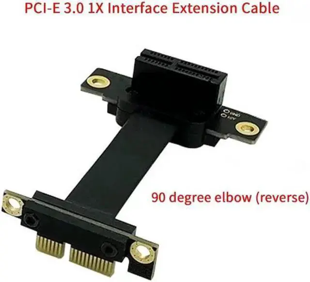 Alt view image 4 of 5 - Power Cable WISDUM PCIE X1 Riser Cable Dual 90 Degree PCIe X1 X1 Extension Cable 8Gb/s PCIE 1X Riser Card Line- 5cm