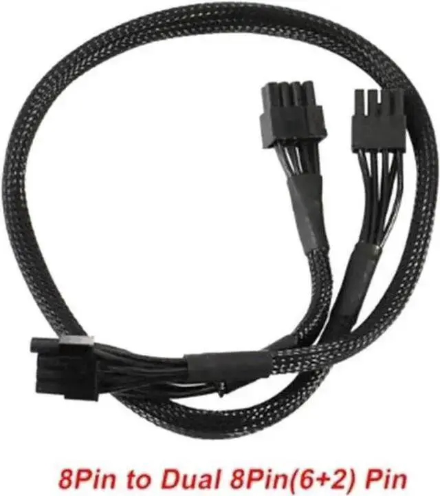Main image of Power Cable WISDUM PCIe 8Pin to Dual 8Pin(6+2Pin) GPU Cable Sleeved 60+20CM 18AWG For PRIME All Series PSU GX/PX/TX/Snow Silent/Gold/Ultra Gold/Platinum/Ultra Platinum/Ultra Titanium
