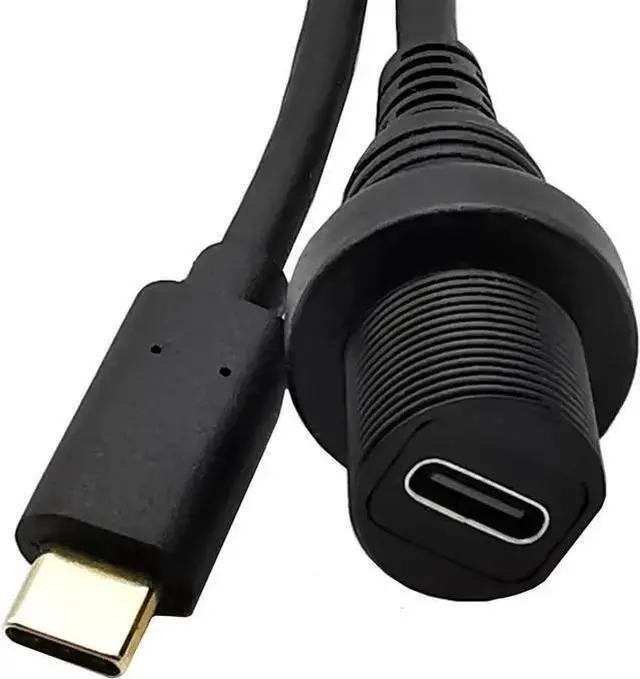 Main image of Power Cable WISDUM 10Gbps Type C Car Mount Flush Panel Cable, Type C 3.1 Male to USB C Female Waterproof Gold Plated Cord for Yacht, Motorcycle (0.3m )
