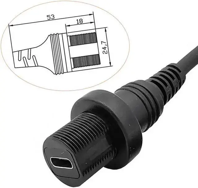 Alt view image 2 of 4 - Power Cable WISDUM 10Gbps Type C Car Mount Flush Panel Cable, Type C 3.1 Male to USB C Female Waterproof Gold Plated Cord for Yacht, Motorcycle (0.3m )