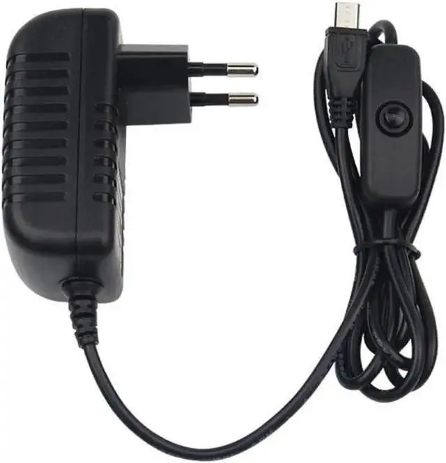 Main image of Power Cable WISDUM 5V 3A Power Supply Charger AC Adapter Micro USB Cable with Power On/Off Switch For Raspberry Pi 3 pi pro Model B B+ Plus
