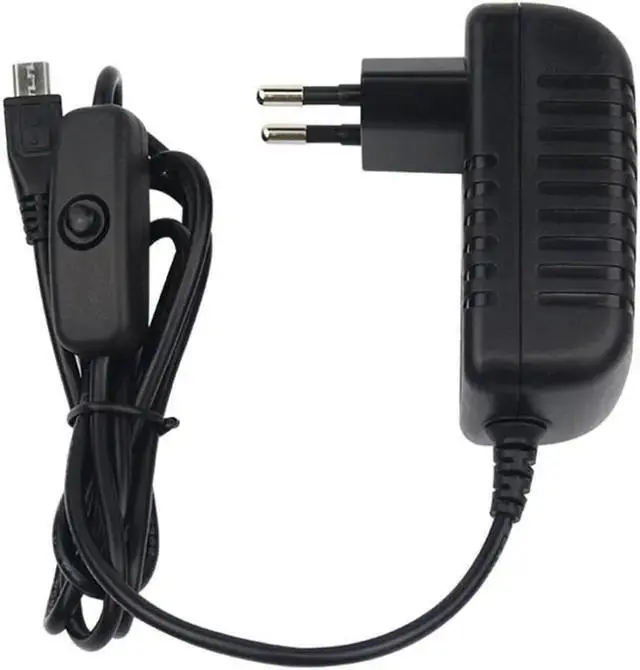 Alt view image 2 of 2 - Power Cable WISDUM 5V 3A Power Supply Charger AC Adapter Micro USB Cable with Power On/Off Switch For Raspberry Pi 3 pi pro Model B B+ Plus