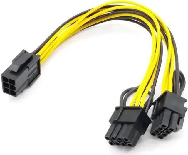 Main image of Power Cable WISDUM Adapter PCI-E 6 Pin To Dual 6+2 Pin 8 Pin Power Splitter Graphics Card for Mining Farm Video Card Gpu for Riser Extension Cable