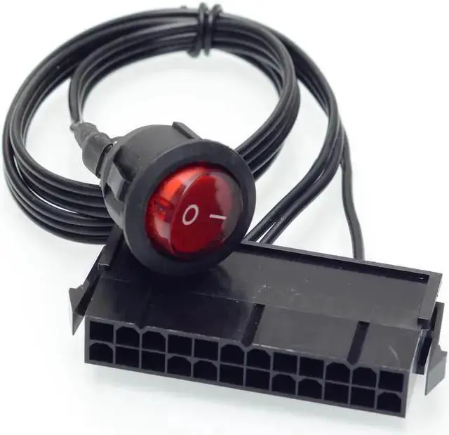 Alt view image 3 of 3 - Gadget WISDUM ATX/EPS 24pin Power supply Jump Start cable with ON / OFF button switch Mining Power adapter reset switch lines