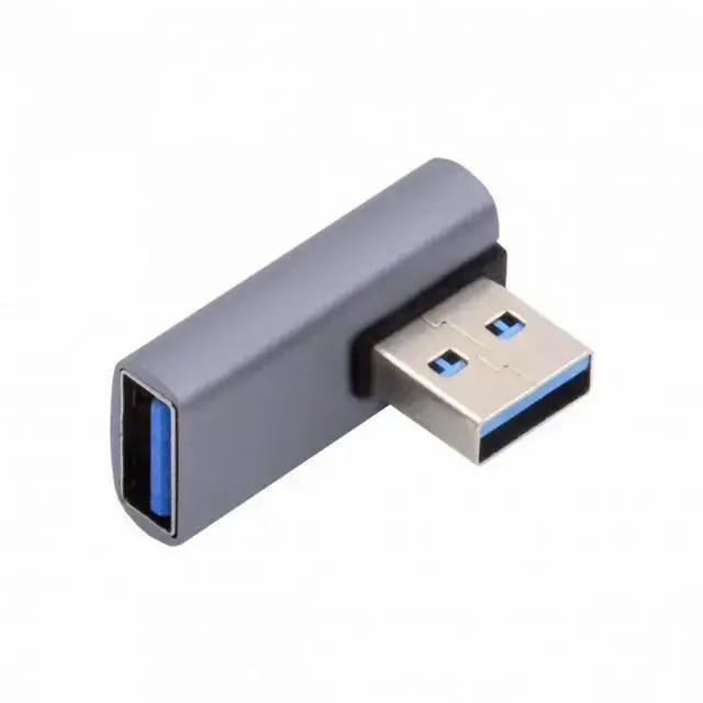 Alt view image 4 of 5 - Gadget WISDUM 10Gbps USB3.0 Male to Female Extension Power Data Video Adapter Low Profile 90 Degree Left Angled Type