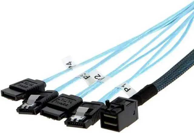 Alt view image 3 of 3 - Power Cable WISDUM Ruth's sister Internal HD Mini SAS (SFF-8643) Target - 4X SATA (Host) Cable, SFF-8643 To 4X SATA Cable HD Mini SAS Host 2Pieces