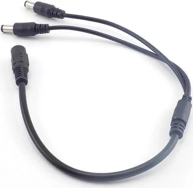 Main image of Power Cable WISDUM 12v DC 1 Female To 2 Male Connectors Splitter Plug Cable 5.5mmX2.1mm Dc Power Plug Cable for Cctv Camera Surveillance L19