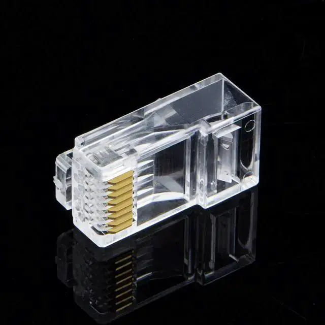 Alt view image 6 of 6 - Internet Cable WISDUM Cat6 RJ45 Connectors, 100-PACK Cat6 RJ45 Ends, Ethernet Cable Crimp Connectors UTP Network Plug for Solid Wire and Standard Cable, Transparent
