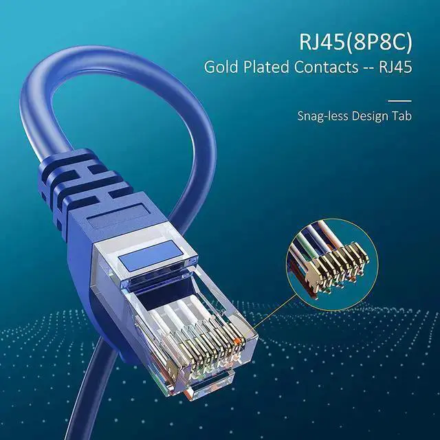 Alt view image 3 of 7 - Internet Cable WISDUM Cat 6 Ethernet Cable 5 Pack 1ft, Internet Network Cords Patch LAN Cable, 23 AWG High Speed RJ45 Wire for Router, Modem, Computer, Short Ethernet Cable1 FT, Blue