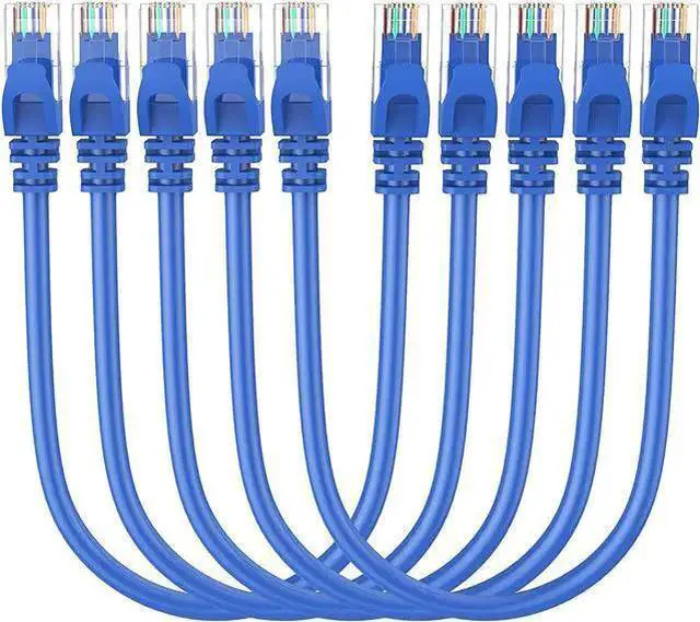 Main image of Internet Cable WISDUM Cat 6 Ethernet Cable 5 Pack 1ft, Internet Network Cords Patch LAN Cable, 23 AWG High Speed RJ45 Wire for Router, Modem, Computer, Short Ethernet Cable1 FT, Blue