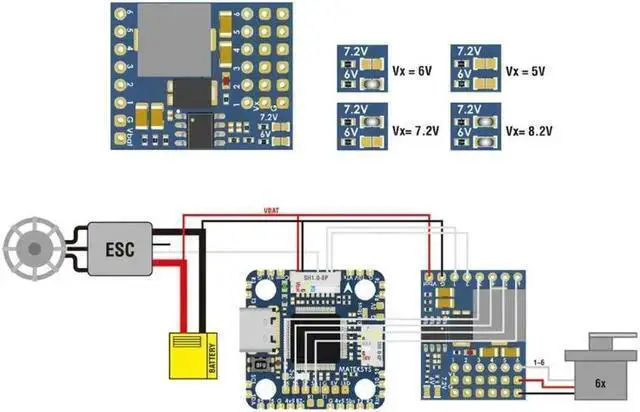 Alt view image 2 of 4 - Power Cable WISDUM MATEK SERVO PDB with 4A BEC 5.5-36V to 5-8.2V Flight Controller Module Board MATEK SERVO PDB with 4A BEC 5.5-36V to 5-8.2V Flight Controller Module Board