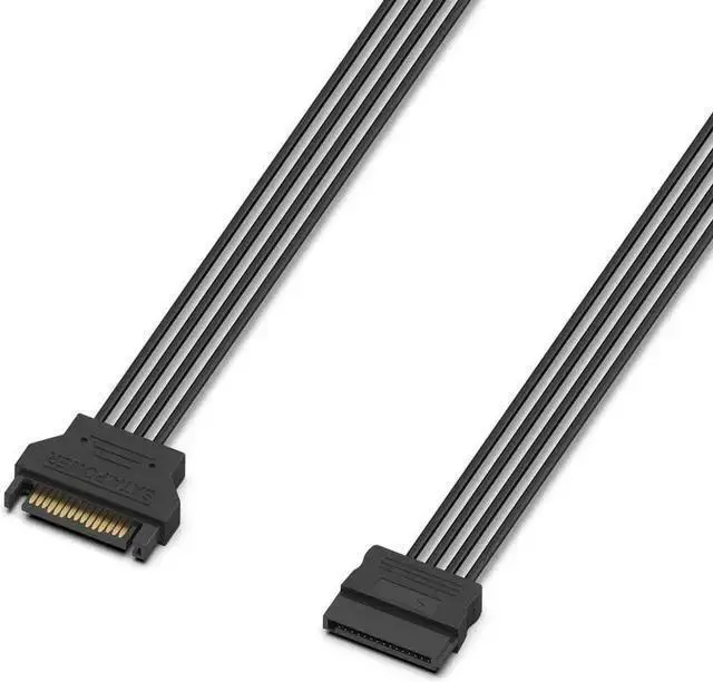 Alt view image 6 of 6 - SATA Cable WISDUM 3 Pack SATA Power Extension Cable 3Pack 15 Pin SATA Male to Female Extender Power Adapter Cable for Serial ATA Hard Drives SATA HDD SSD CD Driver CD Writer CD ROM Drives 18 Inch(50cm