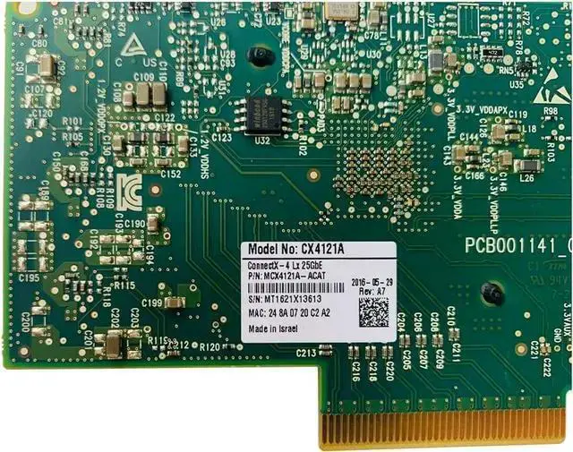 Alt view image 3 of 4 - NIC Card WISDUM Mellanox CX4121A MCX4121A-ACAT ConnectX-4 25Gigabit Ethernet Card PCI-E 3.0