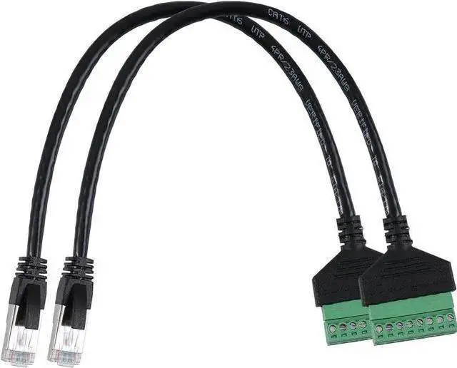 Main image of Internet Cable WISDUM 2Pcs RJ45 Male to 8 Pins Screw Terminal Block Adapter for Cat5 Cat6 Cat7 Ethernet Extender CCTV Digital Internet,RJ45 Male Plug to 8pins Terminal Ethernet Connector