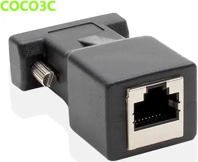 Alt view image 2 of 7 - Internet Cable WISDUM RS232 COM Female to RJ45 Female Connector Convertor DB9 Serial Port to LAN CAT5 CAT6 RJ45 Network Ethernet Cable Adapter