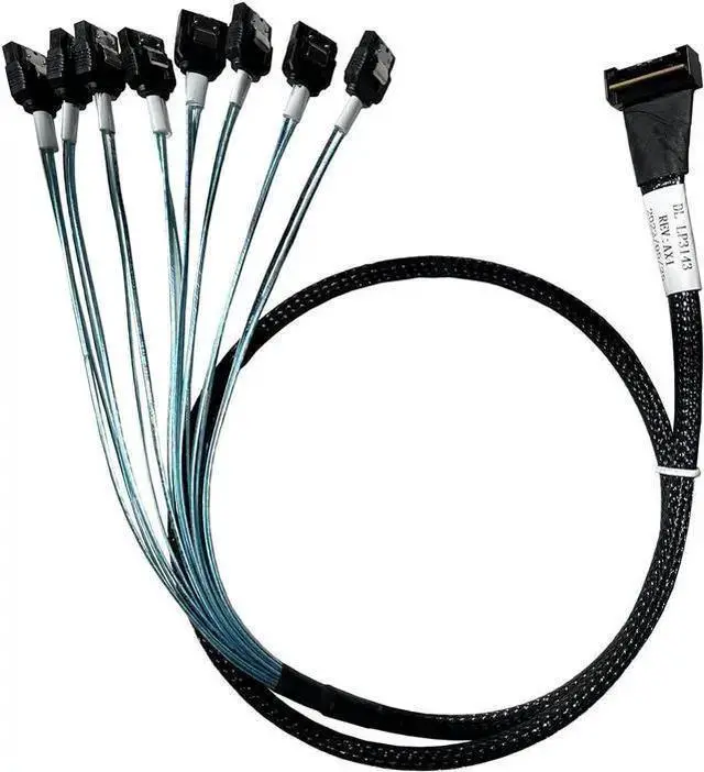 Main image of SATA Cable WISDUM SlimSAS LP X8 to 8*SATA,SFF-8654 LP 74pin to 8*SATA 7pin, SlimSAS Host/RAID to SATA Target HD, 85CM Cable(for Del Server H750/755)