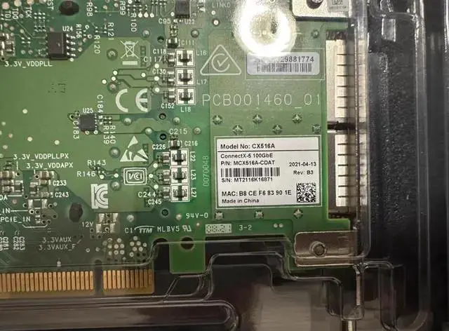 Alt view image 4 of 4 - NIC Card WISDUM Mellanox Technologies MCX516A-CDAT CONNECTX-5 EX EN Network Interface Card, 100GBE Dual-Port QSFP28, PCIE4.0 X16, T