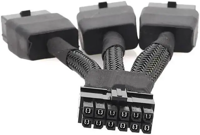 Alt view image 3 of 6 - Power Cable WISDUM PCIE 12VHPWR 12Pin Connector to 3x8Pin PCI-E GPU Power Adapter Cable for Ampere RTX 3060ti 3070 3080 3090