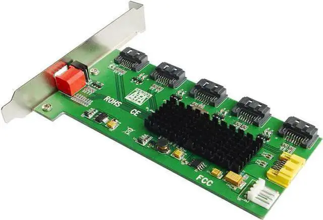Main image of S-Video Cable WISDUM 1:5 (5x1) Internal SATA II Port Multiplier (PM), Bracket Mounting, Easy Dip Switch RAID Configuration IO-JMB393-5IR Smart Raid