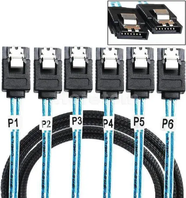 Main image of S-Video Cable WISDUM FOR SATA 3.0 III 6Gbps SAS Cable for Server SATA 7 Pin to SATA 7 Pin Data Cable Breakout Cable Hard Drive Splitter Cable