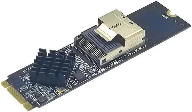Alt view image 3 of 5 - Power Cable WISDUM M.2 NVME to Mini SAS SFF-8087 Expansion Card Support 4 Port SATA3.0 6Gbps HDD SSD SATA Controller SFF8087 to M2 NVME Adapter(Card with Cable)