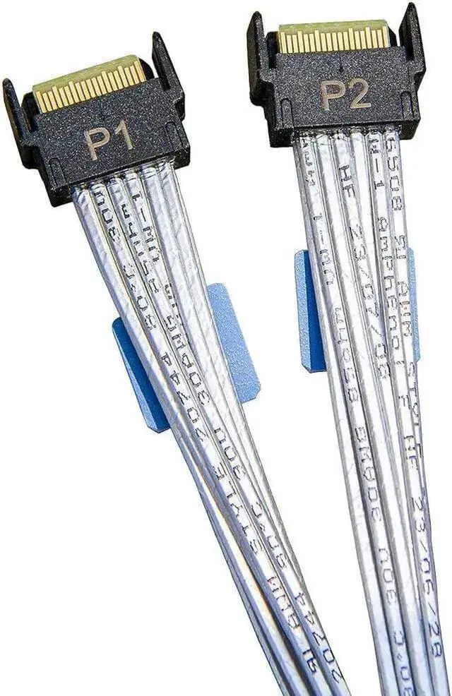 Alt view image 2 of 5 - SATA Cable WISDUM SlimSAS x8 to 2*MCIO x4,SFF-8654 74Pin to 2*SFF-TA-1016 38Pin,PCIe Gen5 Mini Cooledge IODouble Straight Cable 80CM(CBL-SAST-0953)