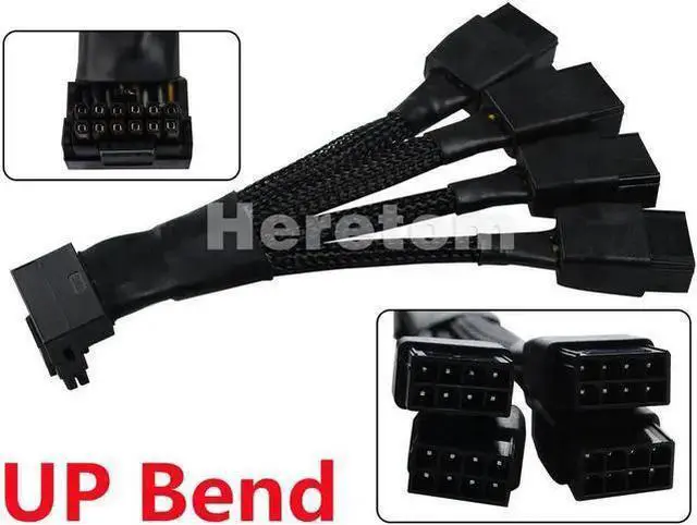 Main image of S-Video Cable WISDUM FOR 4x8pin to 16Pin(12+4) GPU Video Card Power Adapter Cable for RTX4090 RTX4080 3090T PCI-e 5.0 12V WR 90 Degree Elbow