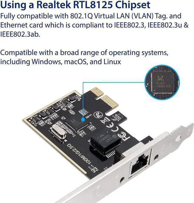 Alt view image 3 of 6 - NIC Card WISDUM 2.5 Gigabit Ethernet PCI Express PCI-E Network Interface Card 10/100/1000/25000 Mbps RJ45 LAN SI-PEX24059