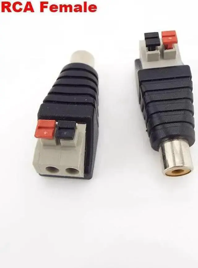 Alt view image 3 of 5 - Power Cable WISDUM DC plug RCA Male Female Connector 5.5mmx2.1mm Speaker Wire A/V Cable to Audio Press Plug Terminal Adapter Jack Plug wholesale(2pcs Male)