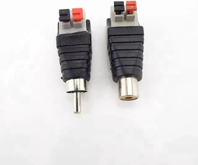 Alt view image 4 of 5 - Power Cable WISDUM DC plug RCA Male Female Connector 5.5mmx2.1mm Speaker Wire A/V Cable to Audio Press Plug Terminal Adapter Jack Plug wholesale(2pcs Male)