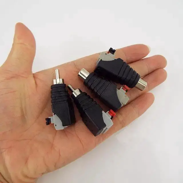 Alt view image 5 of 5 - Power Cable WISDUM DC plug RCA Male Female Connector 5.5mmx2.1mm Speaker Wire A/V Cable to Audio Press Plug Terminal Adapter Jack Plug wholesale(2pcs Male)