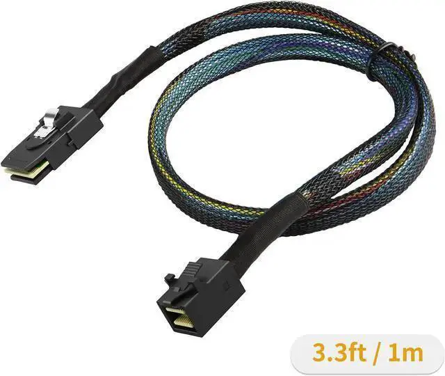 Alt view image 7 of 7 - SATA Cable WISDUM Internal Mini SAS HD Cable, 3.3FT Mini SAS SFF-8643 to Mini SAS 36Pin SFF-8087 Cable, Mini SAS 36Pin to SFF-8643 Cable, 1M / 3.3FT