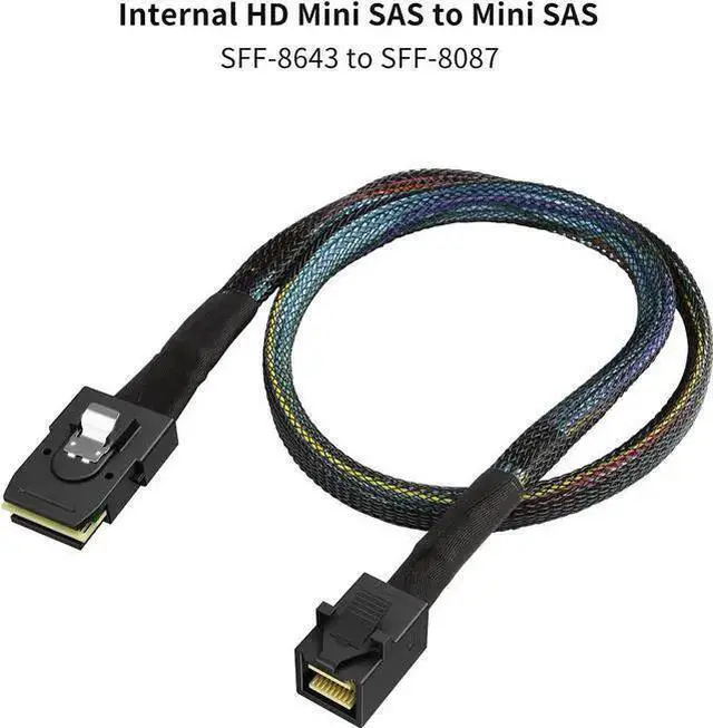 Alt view image 6 of 7 - SATA Cable WISDUM Internal Mini SAS HD Cable, 3.3FT Mini SAS SFF-8643 to Mini SAS 36Pin SFF-8087 Cable, Mini SAS 36Pin to SFF-8643 Cable, 1M / 3.3FT