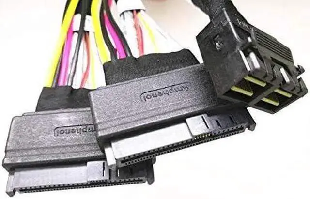 Alt view image 4 of 4 - SATA Cable WISDUM LSI94xx Series Dedicated 2*MiniSAS-HD 8X to 2*U.2 NVMe SSD,SFF-8643 72Pin to 2*SFF-8639 68Pin Cable 75cm( MPN 05-50065-00/05-50064-00)