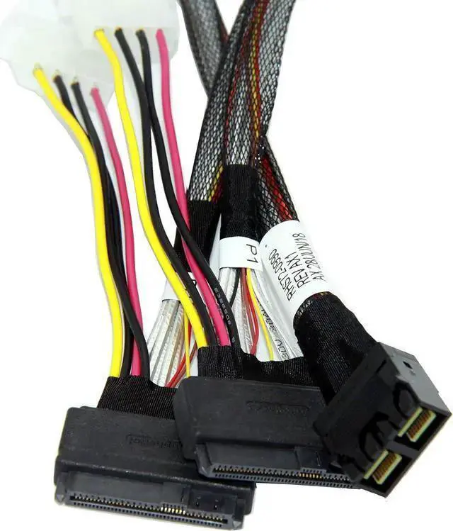 Alt view image 3 of 4 - SATA Cable WISDUM LSI94xx Series Dedicated 2*MiniSAS-HD 8X to 2*U.2 NVMe SSD,SFF-8643 72Pin to 2*SFF-8639 68Pin Cable 75cm( MPN 05-50065-00/05-50064-00)