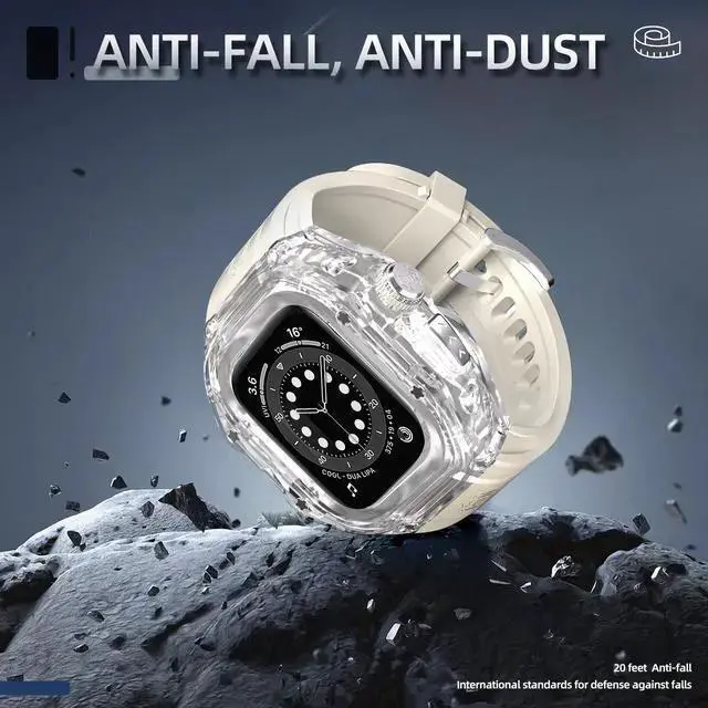 Alt view image 2 of 7 - Gadget WISDUM Waterproof Case with Band for Watch Ultra 2 / Ultra 1 49mm, Water Proof Full Body Rugged Cover with Screen Protector for Watch Ultra 2 / Ultra1 49mm White