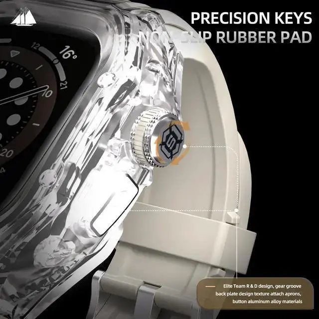 Alt view image 5 of 7 - Gadget WISDUM Waterproof Case with Band for Watch Ultra 2 / Ultra 1 49mm, Water Proof Full Body Rugged Cover with Screen Protector for Watch Ultra 2 / Ultra1 49mm White