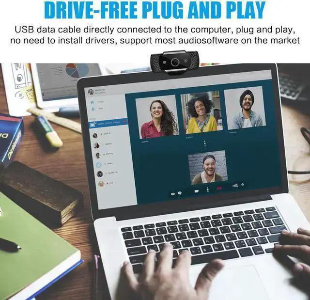 Alt view image 2 of 4 - WISDUM webcam 1080p full hd pc web cam desktop computer USB Auto Focusing 60FPS night vision Camera with Microphone Mic