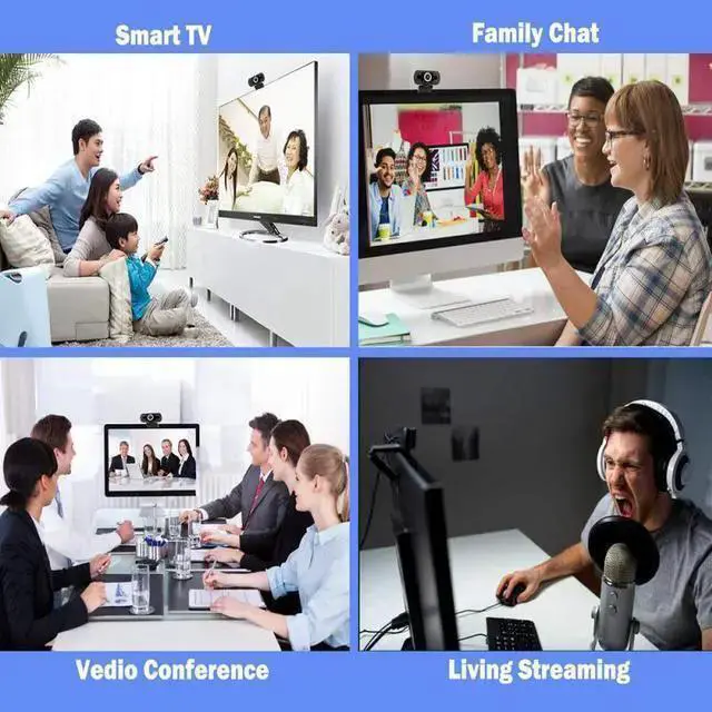 Alt view image 2 of 6 - WISDUM Webcam Built-in Dual Mics Smart 1080P Web Camera USB Pro Stream Camera For Pc Gamer Complet Webcam 1080p Web Camera
