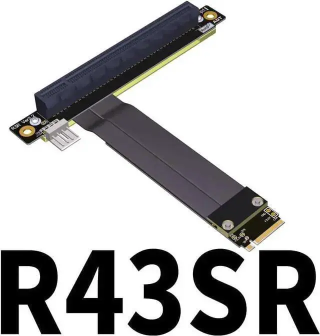 Alt view image 3 of 4 - VGA Cable WISDUM ADT-Link PCIe 4.0/3.0 x4 M.2 NGFF NVMe Key M Extender Cable to PCIE x16 Graphics Card Riser Adapter 16x PCI-e PCI-Express for M2 2230 2242 2260 2280 (50cm) (15cm, R43SL 3.0)