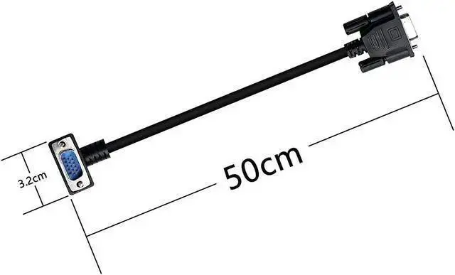 Alt view image 7 of 7 - WISDUM 90 Degree VGA Cable Down Angle VGA Male to VGA Female Cable 1080P Full HD Computer Monitor Cable 0.5M (Down)