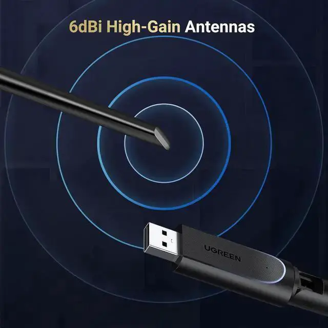 Alt view image 3 of 7 - Wireless Adapter WISDUM WiFi Adapter for Desktop PC, AX900 USB WiFi 6 Adapter with 5GHz/2.4GHz Dual Band, 6dBi High Gain Antenna, Built-in Driver for Win11/10