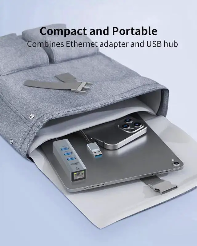 Alt view image 5 of 7 - Wireless Adapter WISDUM USB 3.0 to Ethernet Adapter, 4-in-1 USB LAN Ethernet Adapter for Laptop, USB RJ45 Hub with 3*USB 3.0 to Gigabit 1000Mbps, Support Windows, Mac OS, Surface Pro, Switch, Linux, X