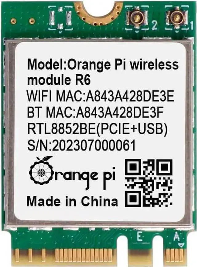 Main image of WISDUM Orange Pi WiFi 6 Wireless Module R6, PCIe Network Card with Bluetooth 5.2, Wireless Adapter for Orange Pi 5 Plus