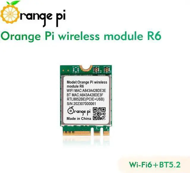 Alt view image 3 of 7 - WISDUM Orange Pi WiFi 6 Wireless Module R6, PCIe Network Card with Bluetooth 5.2, Wireless Adapter for Orange Pi 5 Plus
