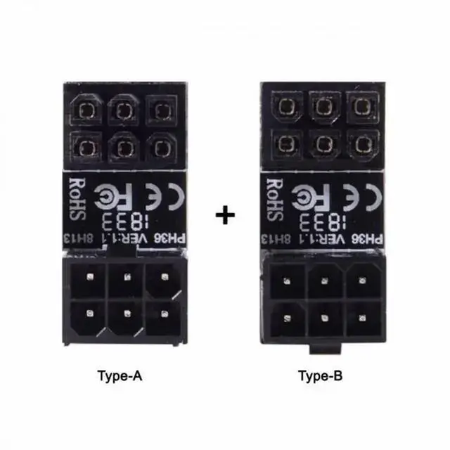 Alt view image 2 of 7 - Gadget WISDUM ATX 6Pin Female to 6pin Male 180 Degree Angled Power Adapter for Desktops Graphics Card