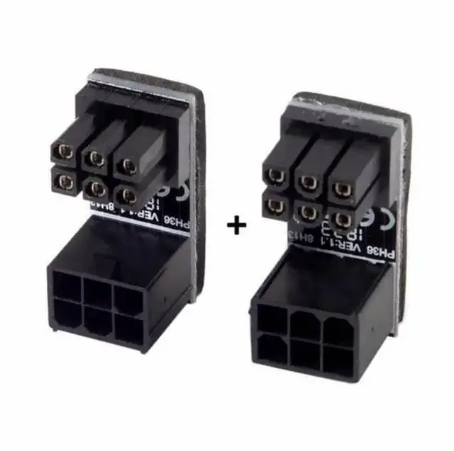Main image of Gadget WISDUM ATX 6Pin Female to 6pin Male 180 Degree Angled Power Adapter for Desktops Graphics Card