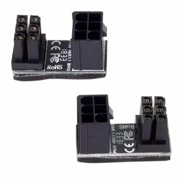Alt view image 4 of 7 - Gadget WISDUM ATX 6Pin Female to 6pin Male 180 Degree Angled Power Adapter for Desktops Graphics Card