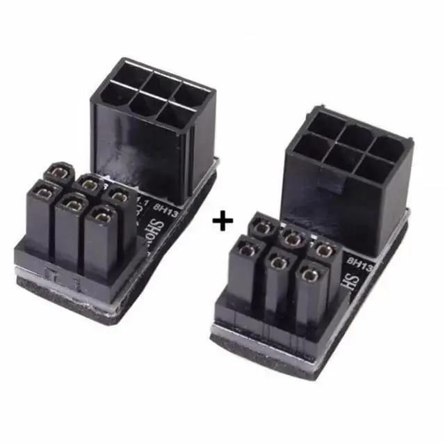 Alt view image 5 of 7 - Gadget WISDUM ATX 6Pin Female to 6pin Male 180 Degree Angled Power Adapter for Desktops Graphics Card