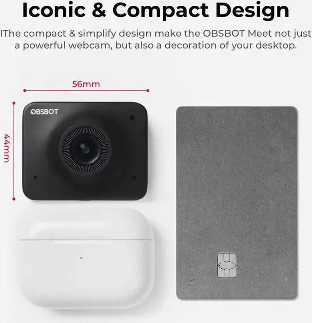 Alt view image 7 of 7 - WISDUM OBSBOT Meet 1080P 60FPS Webcam, Full HD Auto-Focus & AI-Powered Framing Computer Camera, Background Replacement, HDR, Adjustable FOV, Webcam for Conferencing, Video Calling, Live Sreaming, PC,